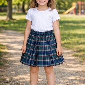 Kids Green Plaid Skirt